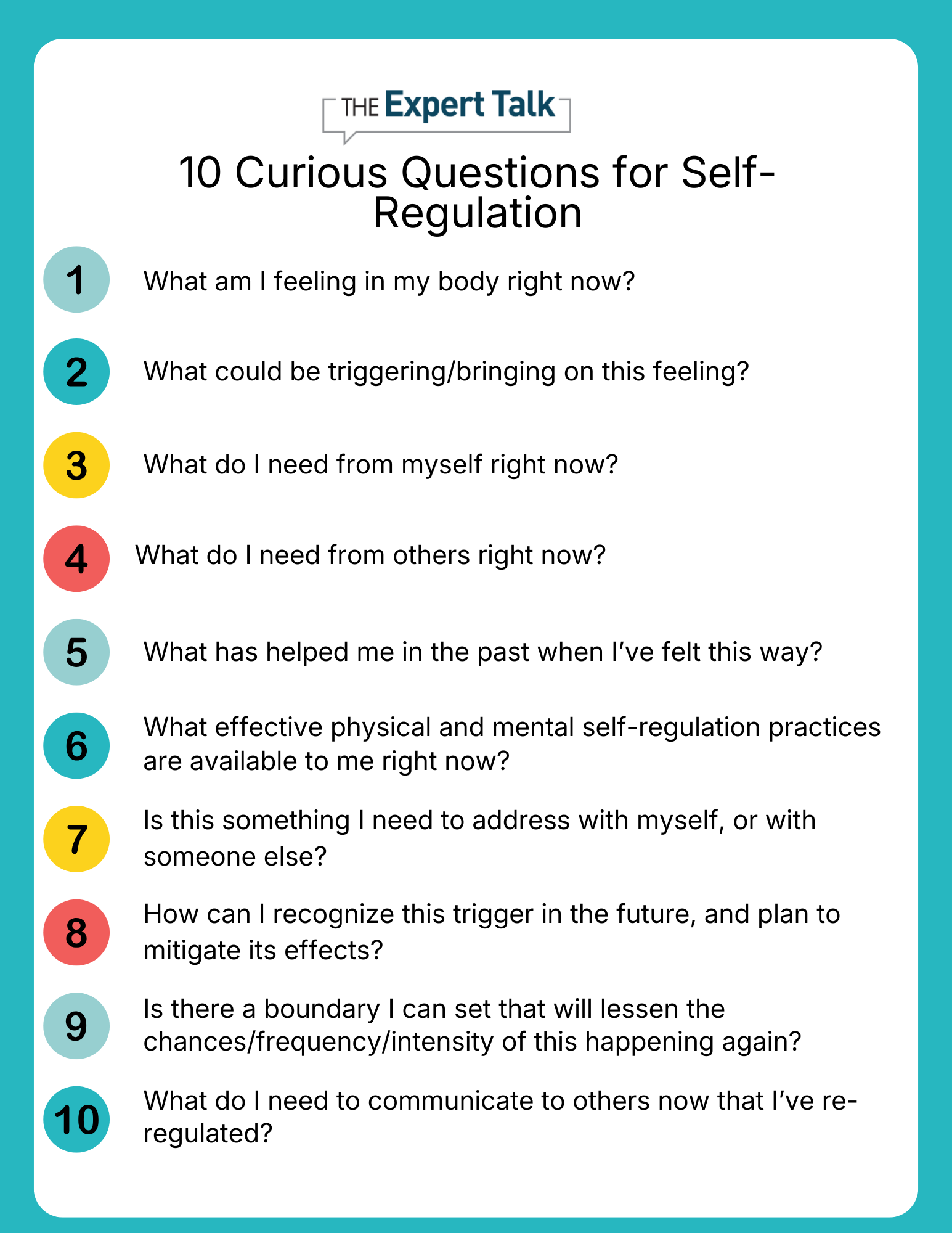 10 Curious Questions for Self-Regulation